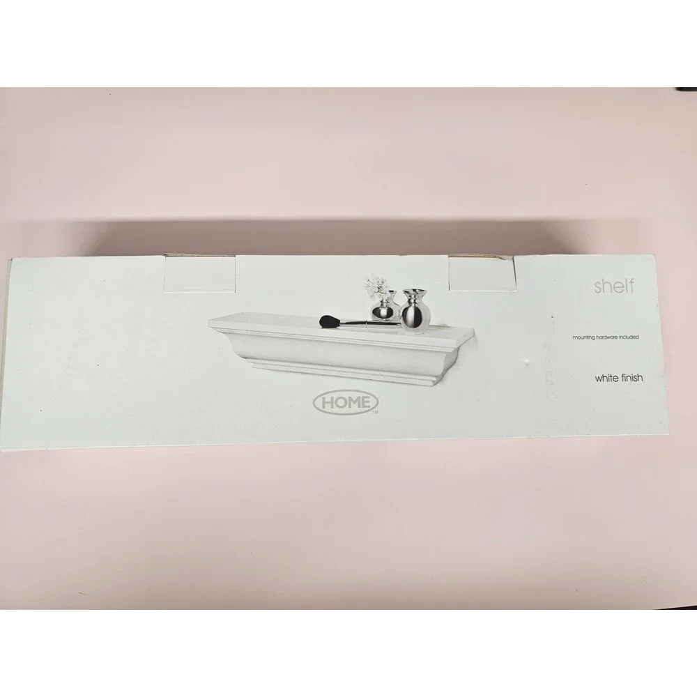 New White Crown Molding Shelf Floating Self By Home in original packaging